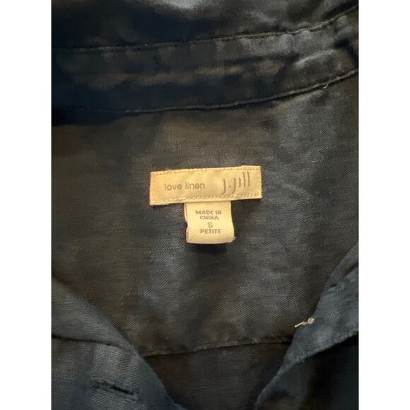 J Jill Love Linen Side Button Tunic Top Blue Women's SP - Picture 6 of 9